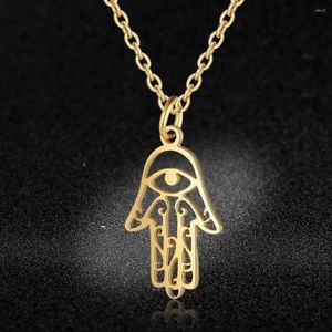 Pendant Necklaces Quality Stainless Steel Hansa Hand Charm Necklace For Women High Polish Super Fashion Jewelry