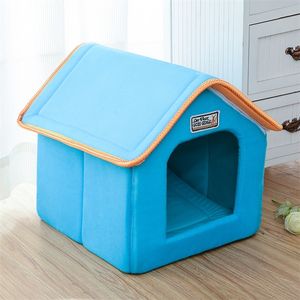 canile penne Pet Dog House Stanza pieghevole per cani Kennel Nest Dog Cat Bed Small Medium Dogs Winter LePet Doopard Dog Puppy Sofa Cushion House 220912