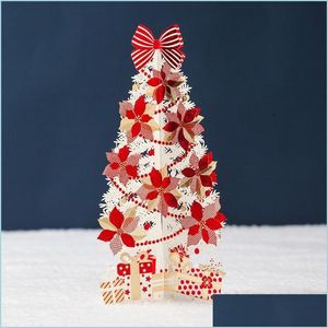Cart￵es de felicita￧￵es Cart￵es de felicita￧￵es Feliz Natal ￁rvore Presente de inverno -Atualmente, adesivos de decora￧￣o de corte ano entrega 2021 Home Garden Festiv DHKWS