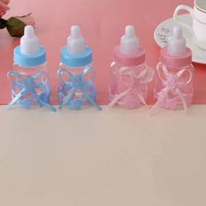 Event Party Supplies Transparent Plastic Milk Bottle Shaped Candy Box Cute Blue/pink Wedding Birthday Baby Shower Cake Topper 20220912 E3