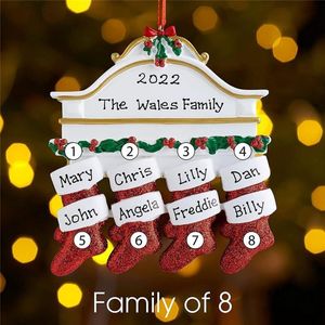 Christmas Decorations Customized Family Ornament Tree Pendant Home Party Decoration Creative Gift 220912