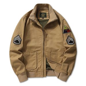 Jackets masculinos Brad Pitt Fury WW2 Tan￡rio Khaki Spring Military Bomber Bomber Jacket Lightweight Men's Cotton Tanker and Couats 220912