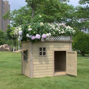 kennels pens Rainproof Solid Wood Dog Houses Indoor Patio Puppy Kennels Outdoor Courtyard Kitten Villa for General Large Medium Small Dogs 220912