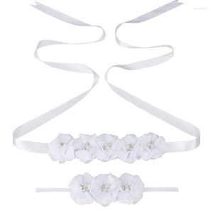 Gürtel Damenmode Perlengürtel Perle Handgemachte Blumenapplikation Hochzeitskleid Elegante Braut