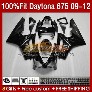 OEM Full Fairings for Daytona 675 675R 2009 2010 2011 2012 Body 150no.69 Daytona675 2009-2012 Bodywork Daytona 675 R 09 10 11 12 Injektion mögel fairing grå lågor blk