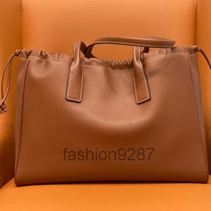 Highest quality Cowhide rope shopping bags 44cm large capacity tote bags business Suede Fashion Shoulder Bag Fleece lining women's commute Handbags 2022