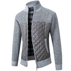 Maglioni da uomo Maglione cardigan Maglione lavorato a maglia Cerniera color block Colletto alla coreana Elegante vacanza Autunno Inverno Manica lunga Maglione grigio nero Unisex 220912