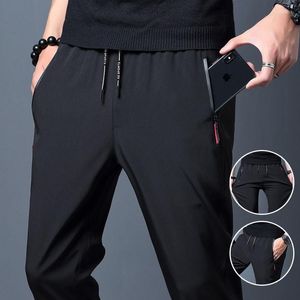Men's Pants Casual Men's Summer Thin Section Loose Quick-drying Ice Silk Trousers Youth Trend Straight Nine-point