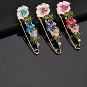 9Pcs Vintage Flower Enamel Brooch Elegant Pin Rhinestone Jewelry Women Cardigan Scarf Dress Clothes Accessories