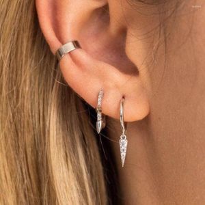 Hoop Earrings Minimalist Gold Hoops Spike Charm Cz 925 Sterling Silver DelicateTiny For Women Korean Jewelry 2022