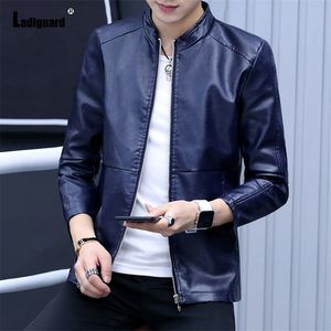 Men's Leather Faux Leather Ladigarard Men Men Zippers Tops Tops Faux Pu Leather Leather