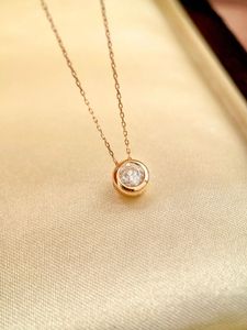 22090801 Collana gioielli donna 0.35CT BUBBLE ROUND pendente girocollo con diamanti 40/45cm oro giallo au750
