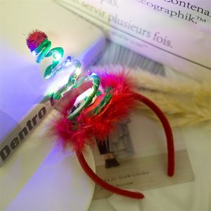 Accessori per capelli LED Glow Light Tree Spiral Spring Bell Fascia per capelli Fascia per feste Cosplay Costume di compleanno Halloween Natale 220909