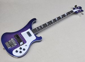 Purple 4 Strings transparentes Bass Guitar com braço de pau -rosa pode ser personalizado