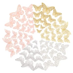 Inne świąteczne zapasy imprezy D Butterfly Papier papierowy złoto motyle dekoracje ciasta