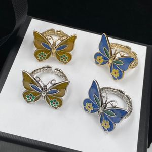 Fashion Butterfly Rings Animal Flower Letter Design Ring Women Accessories Jewelry Bohemian Girl No Box