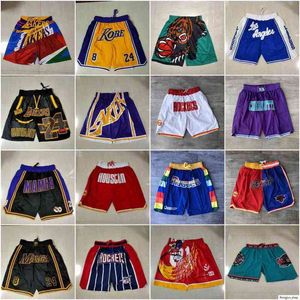 2021 팀 농구 단편 Just Don Retro Co-Brended Sport Shorts Hip Pop Pant Popple Zipper Sweepants Purple White BCK Blue Red