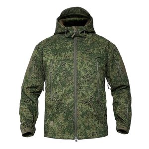 Jaquetas masculinas MEGE Camuflagem Militar Fleece Jaqueta Tática Homens À Prova D 'Água Softshell Windbreaker Inverno Exército Com Capuz Casaco Caça Roupas 220912