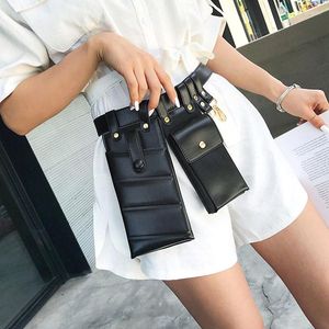 Belts Punk Pu Leather Fanny Pack Waist Bag For Woman Shoulder Mobile Phone Packs Chest Female Purse Crossbody