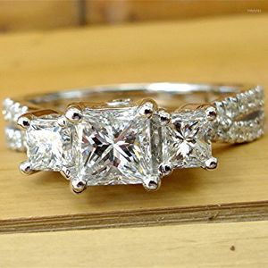 Cluster Rings Antique Lab Diamond Ring 925 Sterling Silver Engagement Wedding Band for Women Men Birthday Party Jewelry Gift