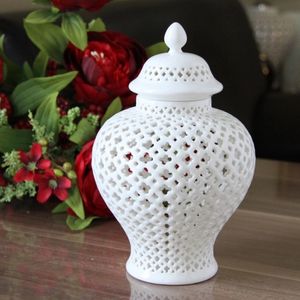 H27,5 cm Wysoki biały kolor szklany porcelanowy ceramiczny słoik z ginger