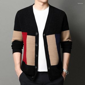Męskie swetry Kardigan 5xl 6xl 7xl Męska moda w stylu dekoltowym Płot w szyku V Casual Classic Brand