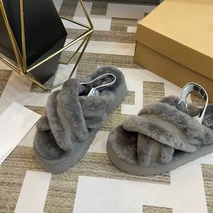 2022 muffin cross wool slippers thick bottom antiskid wide head design cm 35-40