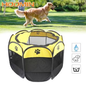 kennels pens HOOMIN Foldable Outdoor Playpen Folding Kennels Fences Puppy Cats Pet Cage Delivery Room Portable Pet Tent Houses For Small Dogs 220912