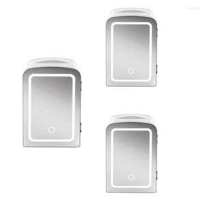 Compact Mirrors Mini Portable Beauty Fridge Refrigerator 5 Liter Cooler & Warmer LED Lighting Mirror For Skincare Bedroom Travel
