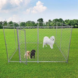 canetas canetas cães de canil de metal dobrável Playpen sem capa resistente à água Cage para cães ao ar livre para cães grandes com trava 220912