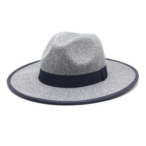 Jazz Panama şapka Kadınlar Erkekler Fedora Şapkaları Kadın Geniş Brim Cap Kadın Fedoras Adam Sonbahar Kış Kapakları Erkekler Üçlü Partisi Noel