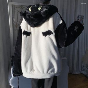 Erkekler Down Furry Parkas Erkek Kış Palto Patchwork Gevşek Büyük Boyutlu Yastıklı Polar Kapüşonlu Ceket Erkek Sıcak Karikatür Çift