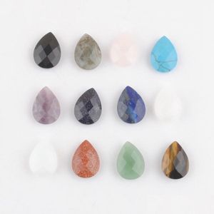 Loose Gemstones Wholesale Natural Faceted Gemstone Loose Beadsno Hole Teardrop Cabochon Jewelry Making13X18Mm Agates Amethys Lulubaby Dh5Gv