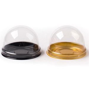 Enrole de presente 100pcs redonda de pl￡stico de ovo de ovo puff recipiente transparente lua-pau c￺pula caixas de embalagem 220913
