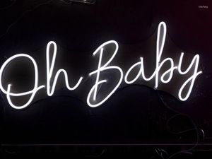 Parti Dekorasyonu 70cm Mutlu Yıllar Oh Bebek ve Dekor Po Booth Zemin için 3 Led Neon İşaretleri