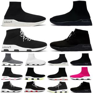 Sock casual skor män kvinnor designer sneaker stickad mesh mode trippel svart vit röd grön neno oreo röd gul graffiti mörk marinblå herr tränare sport sneakers