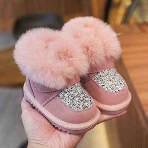 ブーツ子供の綿の靴は冬には暖かく厚くなっています。ベビースノーブーツは男の子と女の子のための柔らかいソールです0-1-3歳の赤ちゃん歩く