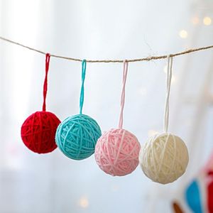 Party Decoration Exquisite Christmas Tree Ornaments Knitting Ball Hanging Decor Pendants With Rope Bauble