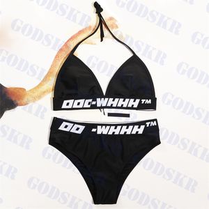 女性のための黒いスプリット水着低ウエストブリーフセットセクシーなビキニファッションレディース水泳