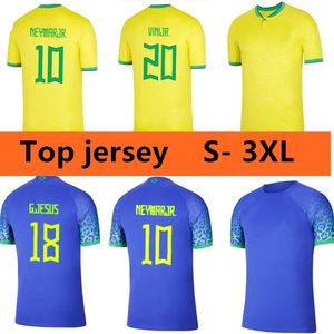 2022 Brasils Vini Jr. Soccer Jersey 2022 23 Casemiro National Team G.Jesus P.Coutinho Shirt Away L.Paqueta T.Silva Pele Marcelo Football Uniform