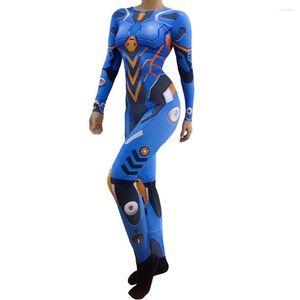 Stage Wear Printed Costumes Jumpsuit Robot Anime Jumpsuits Women Men Movie Carnival Party Clothes Cosplay Bodysuit Rompers