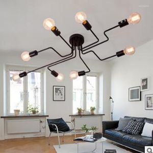 Pendant Lamps American Country Study Creative Personality Nordic Minimalist Modern Hall Bedroom Living Room Wrought Iron Pipe Light Led