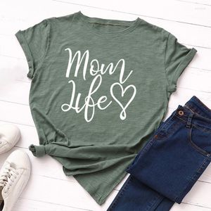 Women's T Shirts Mother's Day Present T-Shirts Women Casual Soft Loose Fit Tops Letters Print Mom 's Life Summer T-Shirt Camisetas