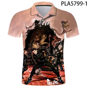 رجال Polos 3D مطبوع Homme Summe Summer Summer Men Fashion القمصان العرضية Gantz Streetwear Cool Hombre Camisas de Harajuku Ropa