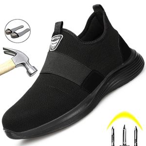 Botas Sapatos leves de segurança de conforto masculino de aço de aço trabalha tênis antismshing Indestructível 220913