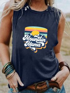 T-shirty damskie Mountain MaMa Arrival Dzień matki Koszulka bez rękawów Kobiety Funny Summer Top na co dzień Prezent na urodziny mamy