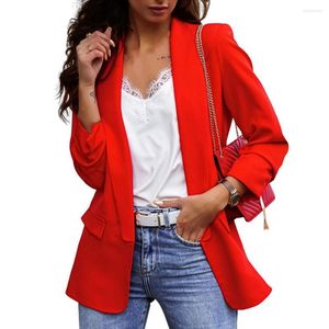 Women's Suits Chic Long Sleeves Formal Fall Jacket Firm Stitching Autumn Blazer Wear-resistant Cardigan Garment