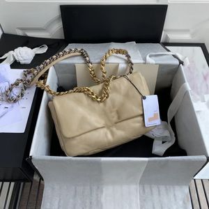 7A Top Herbst und Winter Damen Designer Leder Kissen Schulter Umhängetasche 19 Tasche Klappe Klassisch Mode Wild Tofu Goldkette Weich Original Geschenkbox