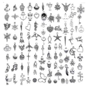 Charms 100pcs cuore stella animali pendenti in metallo misto colore argento per collana braccialetto fai da te gioielli tibetani risultati