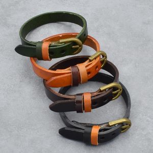 Charmarmband 2022 äkta läderklocka för kvinnor män olika färger svart brun grön orange armband armband